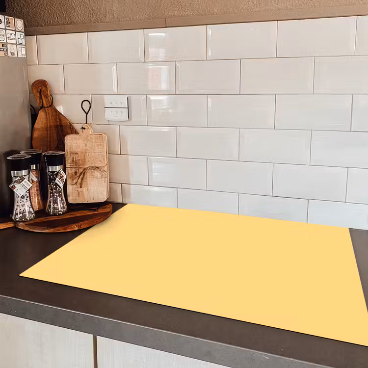 Butter - Geel - Yellow Inductie beschermer vinyl 3mm klein 276 -sfeer3