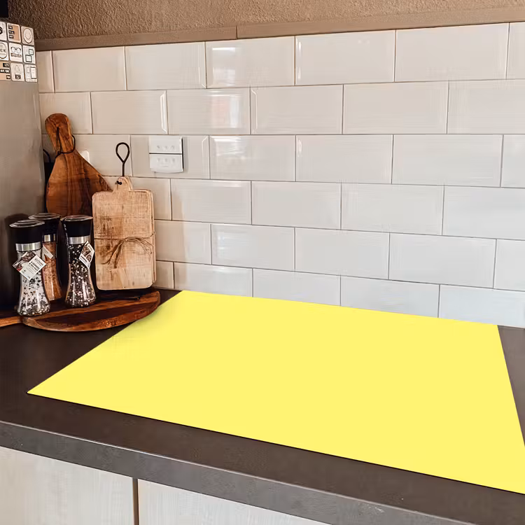 Buttery - Beige - Geel Inductie beschermer vinyl 3mm klein 276 -sfeer3
