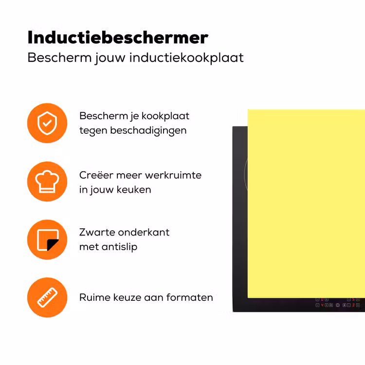 Buttery - Beige - Geel Inductie beschermer vinyl 3mm klein 276 -zzzzzzz-td-ups