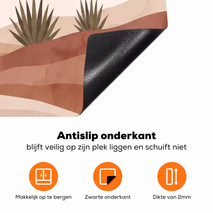Cactus - Duinen - Modern - Landschap - Groen Inductie beschermer vinyl 3mm klein -zzzzzzz-td-onderkant