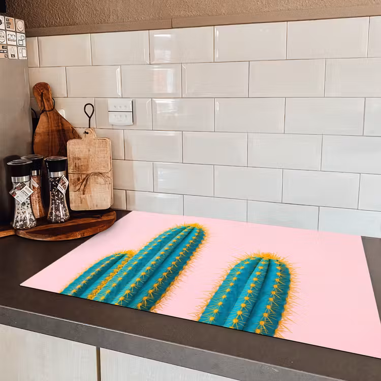 Cactussen - Modern - Pastel Inductie beschermer vinyl 3mm klein -sfeer3