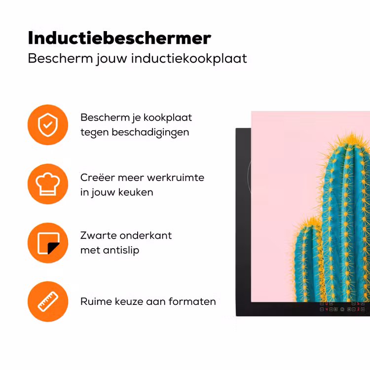 Cactussen - Modern - Pastel Inductie beschermer vinyl 3mm klein -zzzzzzz-td-ups
