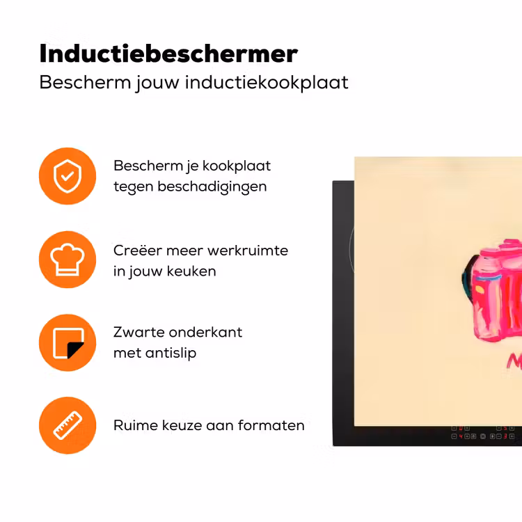Camera - Memories - Roze - Geschilderd Inductie beschermer vinyl 3mm klein -zzzzzzz-td-ups