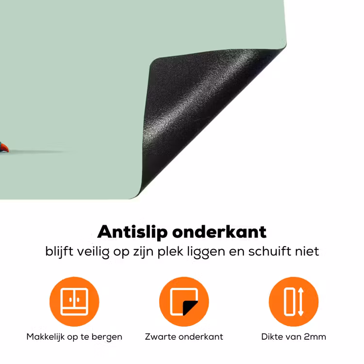 Cartoon - Dino - Oranje - Stekels Inductie beschermer vinyl 3mm klein -zzzzzzz-td-onderkant