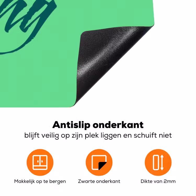 c'est la fucking vie - Groen - Penseelstijl Inductie beschermer vinyl 3mm klein -zzzzzzz-td-onderkant