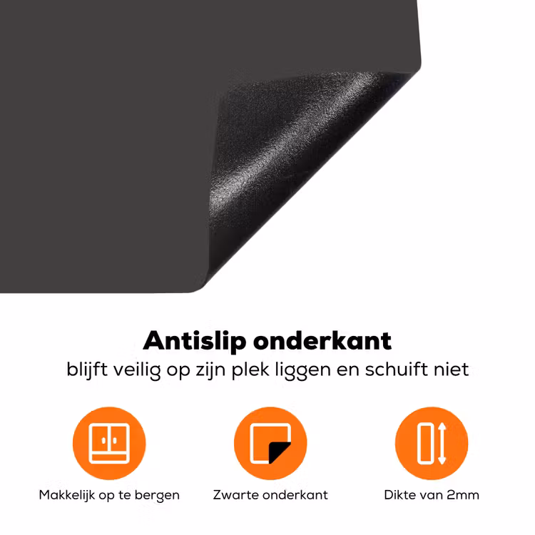 Charcoal - Grijs- Grey Inductie beschermer vinyl 3mm klein 276 -zzzzzzz-td-onderkant