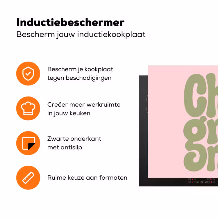 Chase greatness - Groen - Roze - Retro Inductie beschermer vinyl 3mm klein -zzzzzzz-td-ups