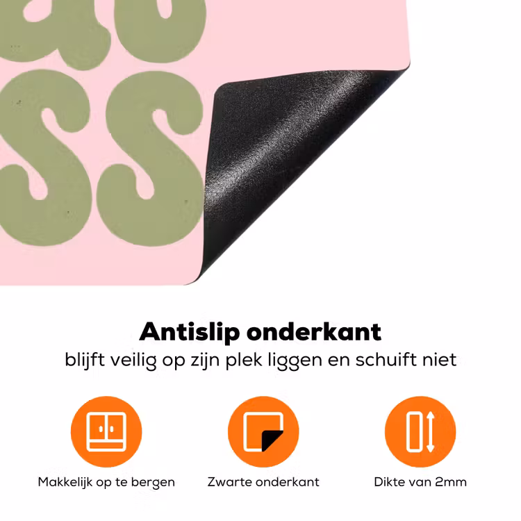 Chase greatness - Groen - Roze - Retro Inductie beschermer vinyl 3mm klein -zzzzzzz-td-onderkant