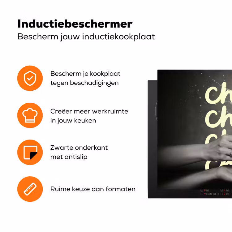 Cheers - Wijn - Zwart - Wit Inductie beschermer vinyl 3mm klein -zzzzzzz-td-ups