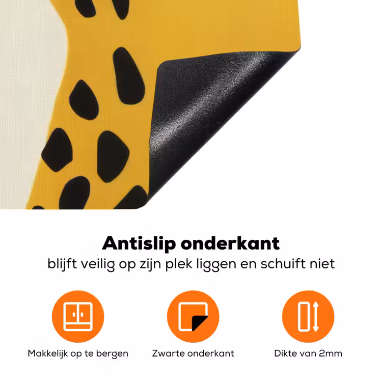 Cheetah - Illustratie - Geel Inductie beschermer vinyl 3mm klein -zzzzzzz-td-onderkant