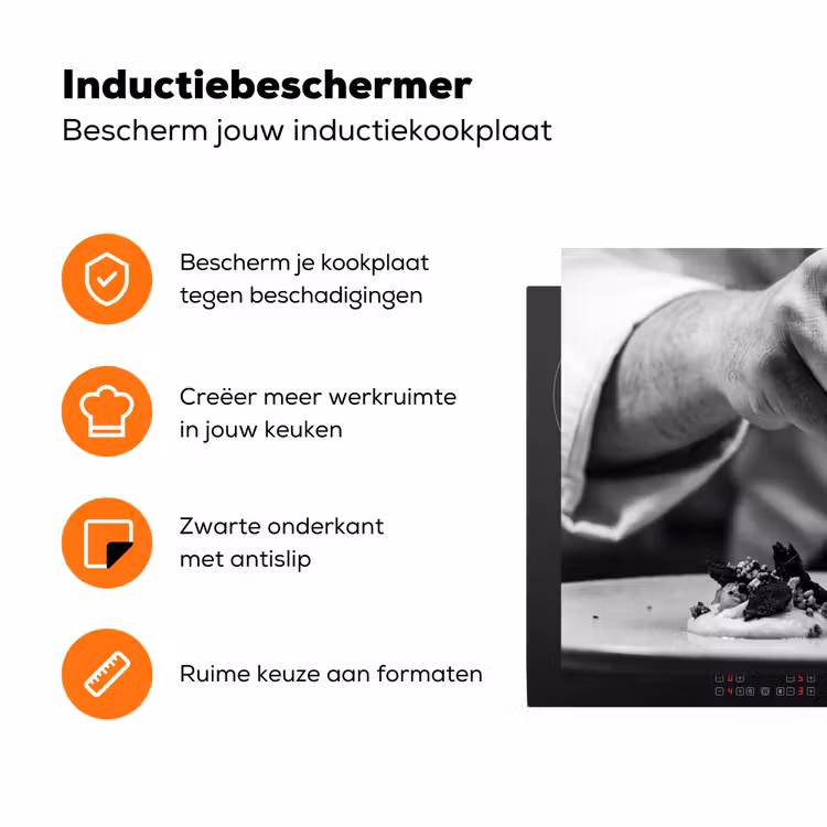 Chef - Garnering - Gerecht Inductie beschermer vinyl 3mm klein -zzzzzzz-td-ups