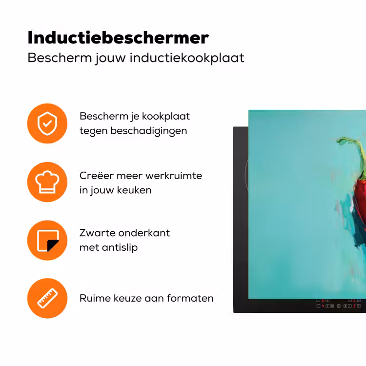 Chilipepers - Geverfd - Rood Inductie beschermer vinyl 3mm klein -zzzzzzz-td-ups