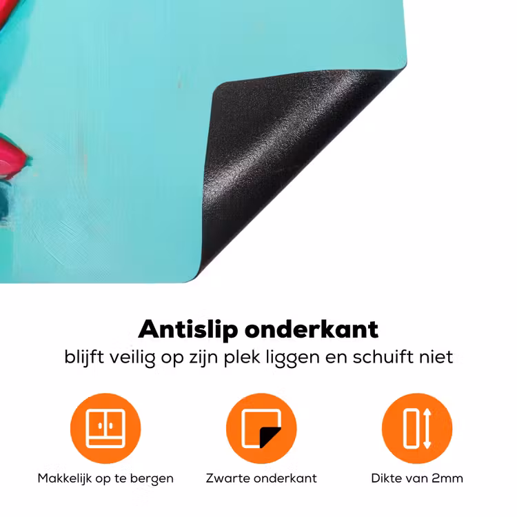 Chilipepers - Geverfd - Rood Inductie beschermer vinyl 3mm klein -zzzzzzz-td-onderkant