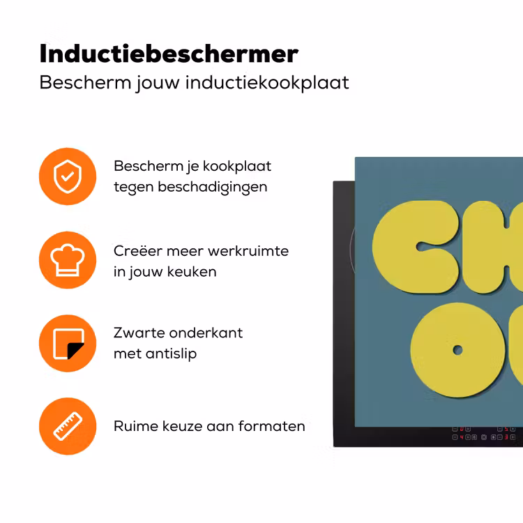 Chill out - Geel - Blauw Inductie beschermer vinyl 3mm klein -zzzzzzz-td-ups