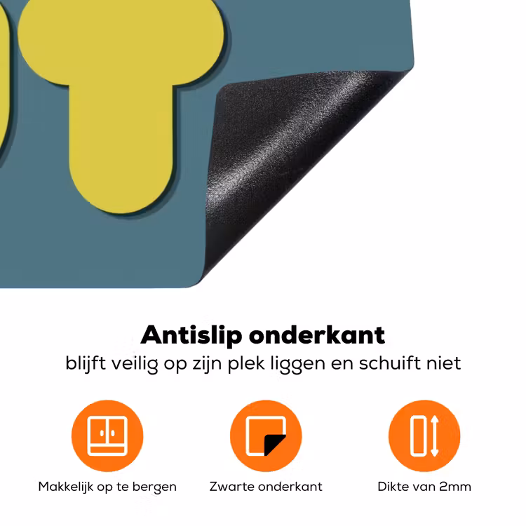 Chill out - Geel - Blauw Inductie beschermer vinyl 3mm klein -zzzzzzz-td-onderkant