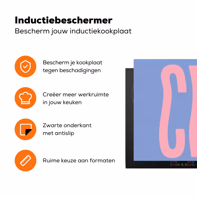Chill - Roze - Blauw - Golvend Inductie beschermer vinyl 3mm klein -zzzzzzz-td-ups