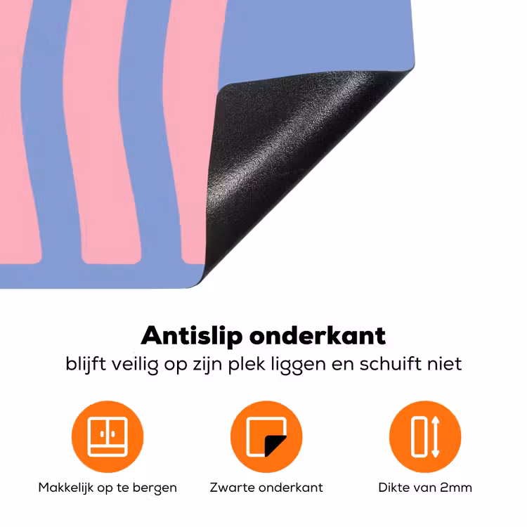 Chill - Roze - Blauw - Golvend Inductie beschermer vinyl 3mm klein -zzzzzzz-td-onderkant