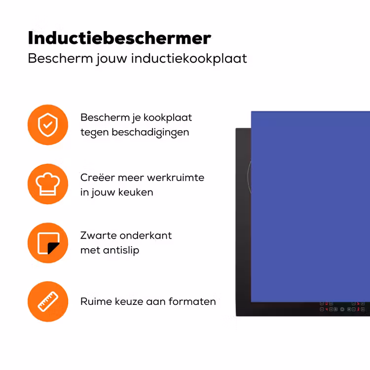Chinese - Blue - Blauw Inductie beschermer vinyl 3mm klein 276 -zzzzzzz-td-ups