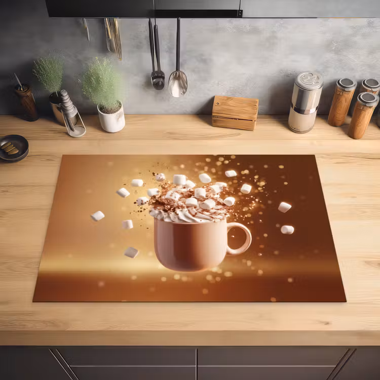 Chocomelk - Drinken - Warm - Bruin Inductie beschermer vinyl 3mm klein -sfeer5