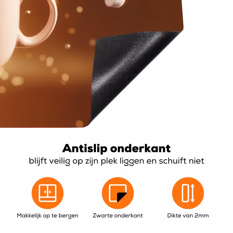 Chocomelk - Drinken - Warm - Bruin Inductie beschermer vinyl 3mm klein -zzzzzzz-td-onderkant