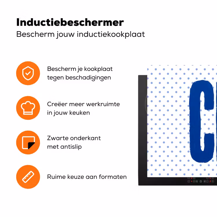 Ciao - Blauw - Stippen Inductie beschermer vinyl 3mm klein -zzzzzzz-td-ups