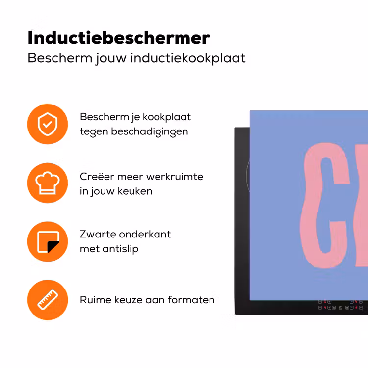 Ciao - Roze - Blauw - Golvend Inductie beschermer vinyl 3mm klein -zzzzzzz-td-ups
