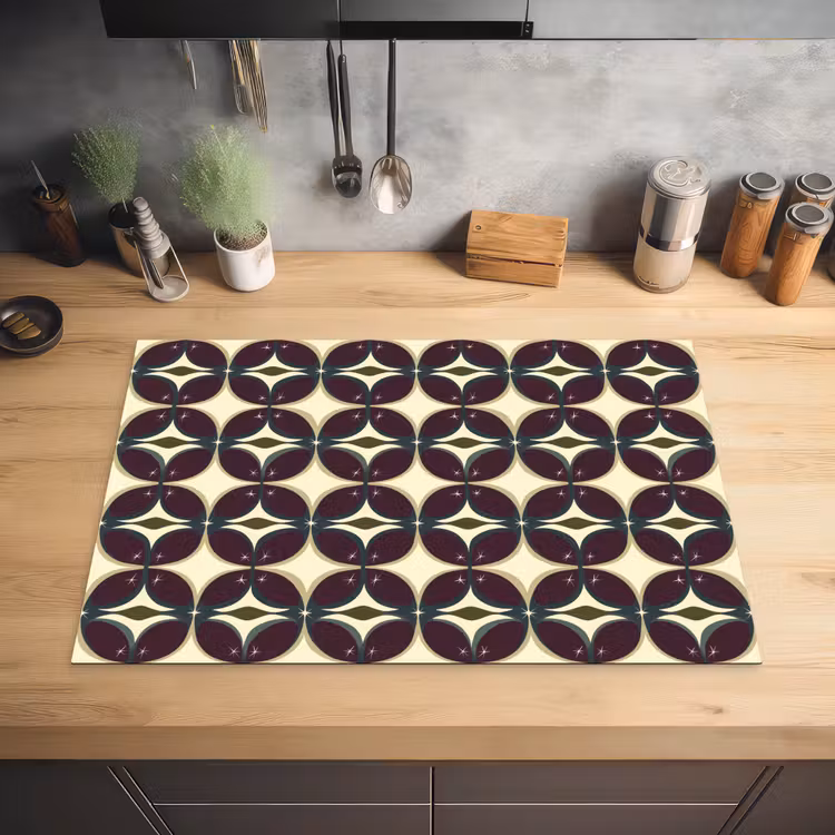 Cirkel - Retro - Kleurrijk Inductie beschermer vinyl 3mm klein 276 -sfeer5