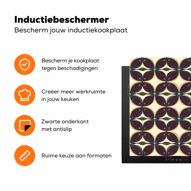 Cirkel - Retro - Kleurrijk Inductie beschermer vinyl 3mm klein 276 -zzzzzzz-td-ups