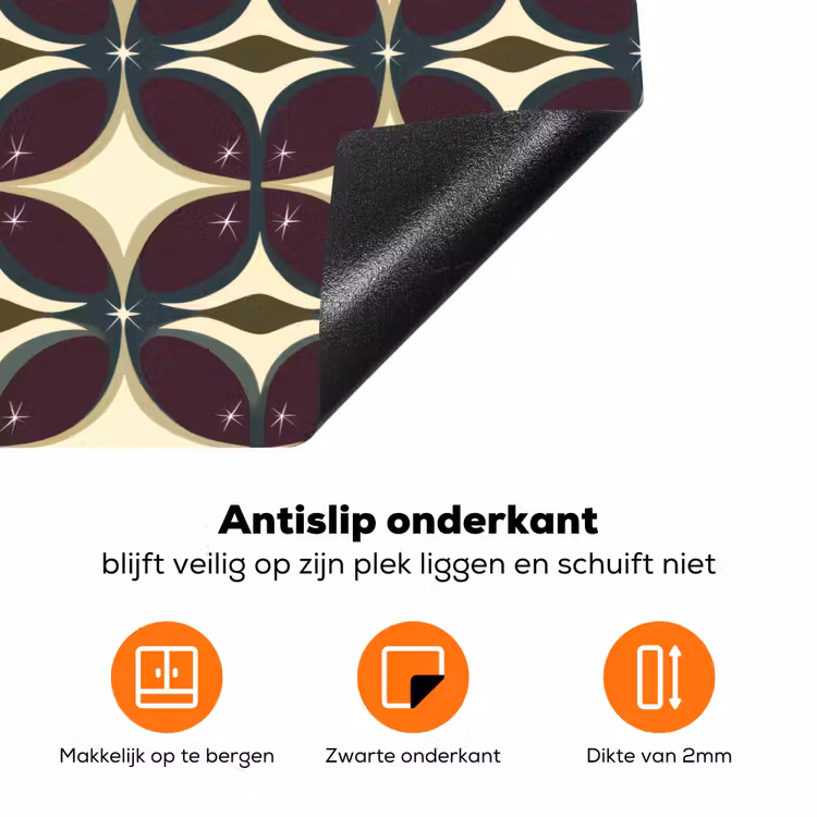 Cirkel - Retro - Kleurrijk Inductie beschermer vinyl 3mm klein 276 -zzzzzzz-td-onderkant