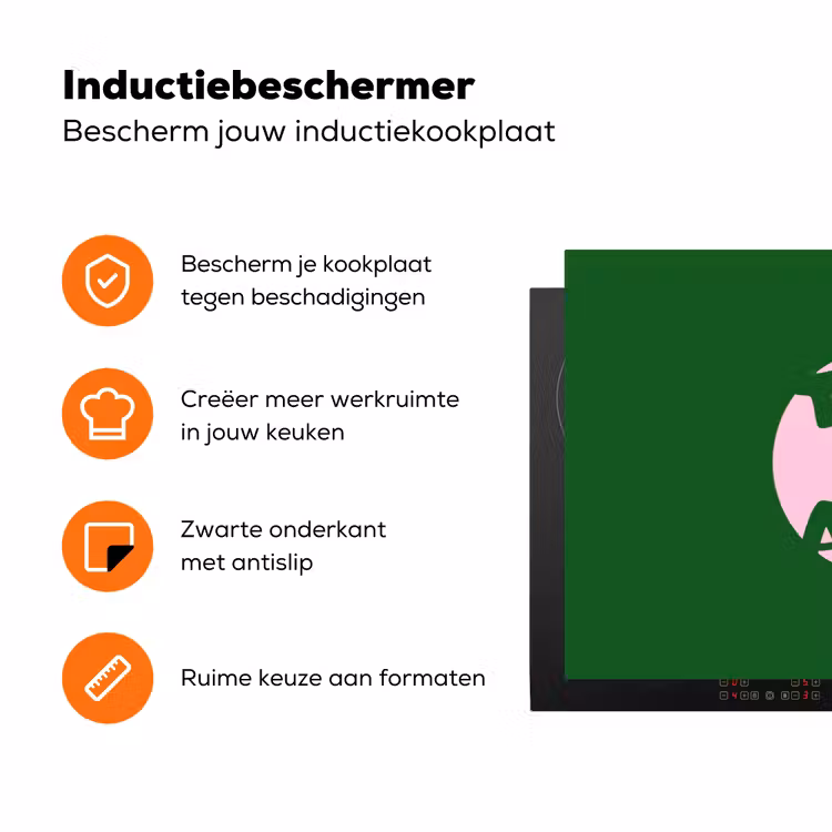 Cirkel - Roze - Tekst - Art Inductie beschermer vinyl 3mm klein -zzzzzzz-td-ups