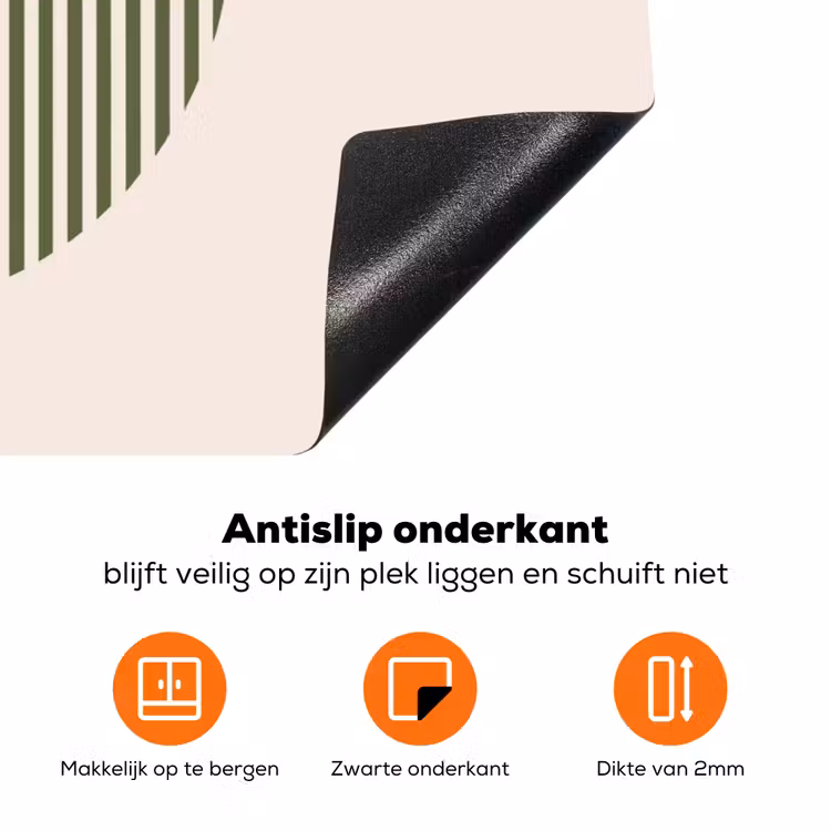 Cirkel - Strepen - Geometrisch - Abstract - Groen Inductie beschermer vinyl 3mm klein -zzzzzzz-td-onderkant
