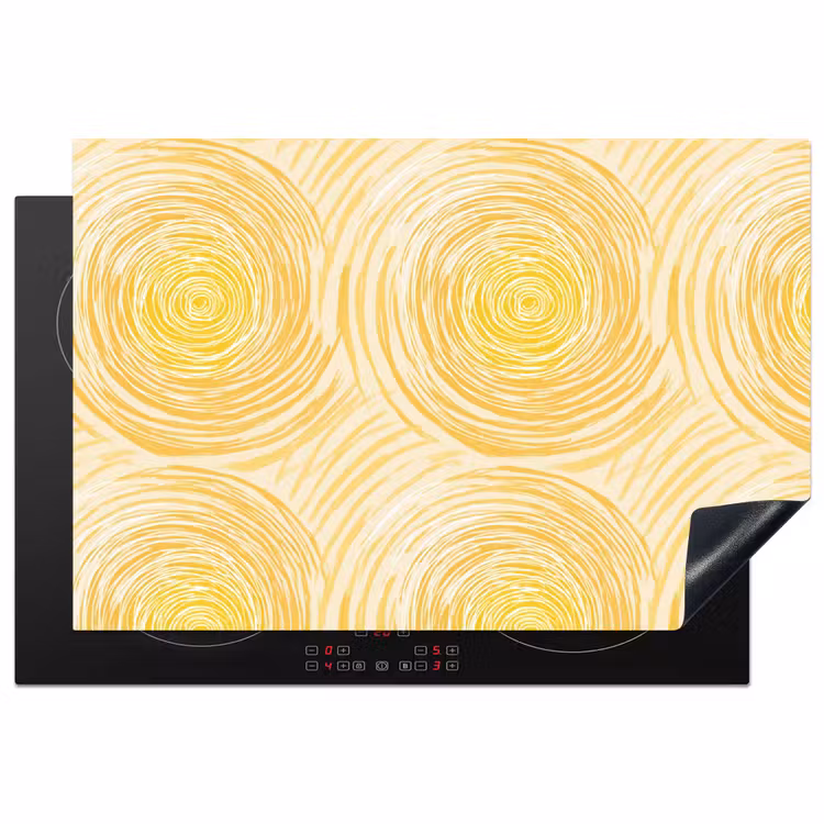 Cirkels - Abstract - Artistiek - Geel Inductie beschermer vinyl 3mm klein 276 -3d