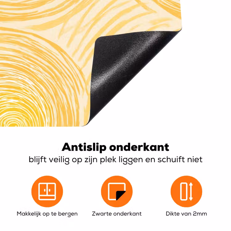 Cirkels - Abstract - Artistiek - Geel Inductie beschermer vinyl 3mm klein 276 -zzzzzzz-td-onderkant