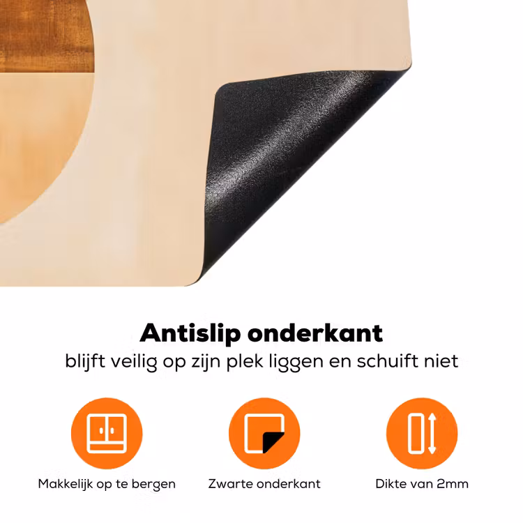 Cirkels - Geel - Minimalistisch Inductie beschermer vinyl 3mm klein -zzzzzzz-td-onderkant