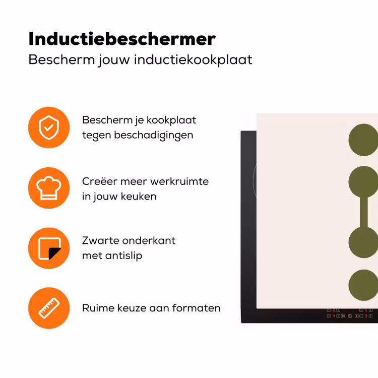 Cirkels - Geometrisch - Abstract - Modern - Groen Inductie beschermer vinyl 3mm klein -zzzzzzz-td-ups