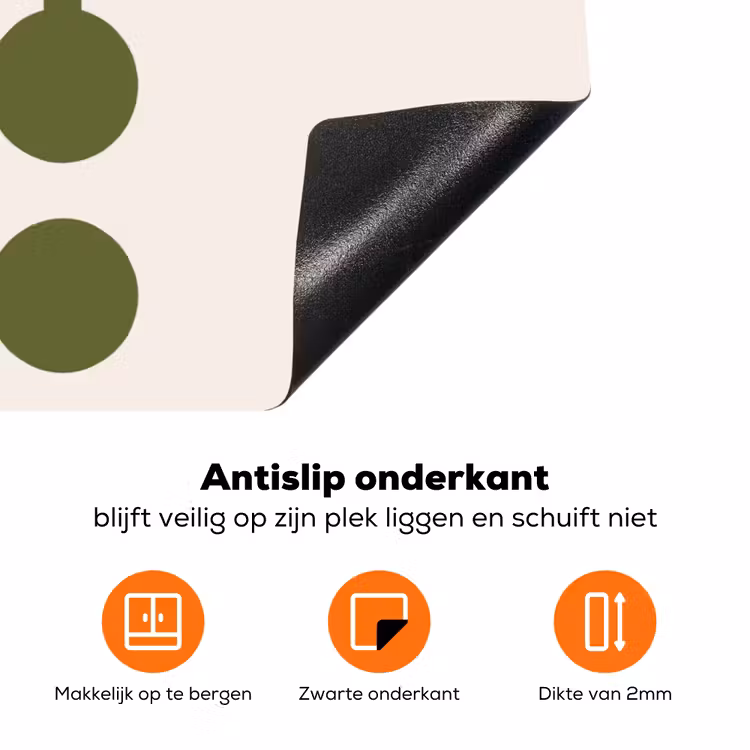 Cirkels - Geometrisch - Abstract - Modern - Groen Inductie beschermer vinyl 3mm klein -zzzzzzz-td-onderkant