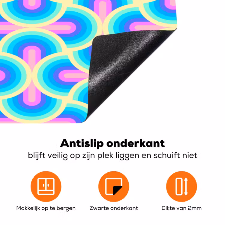 Cirkels - Neon - Bogen Inductie beschermer vinyl 3mm klein 276 -zzzzzzz-td-onderkant