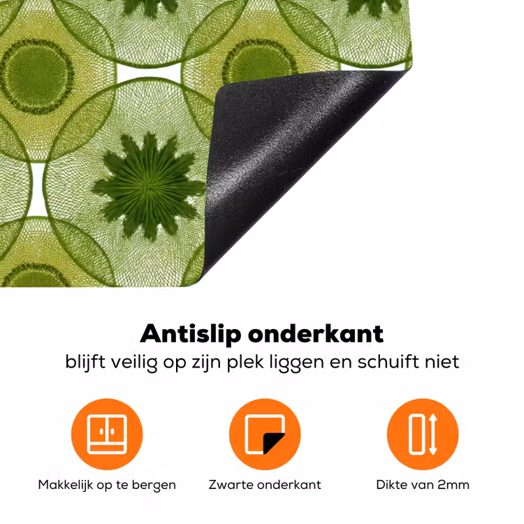 Cirkels - Patroon - Groen Inductie beschermer vinyl 3mm klein 276 -zzzzzzz-td-onderkant