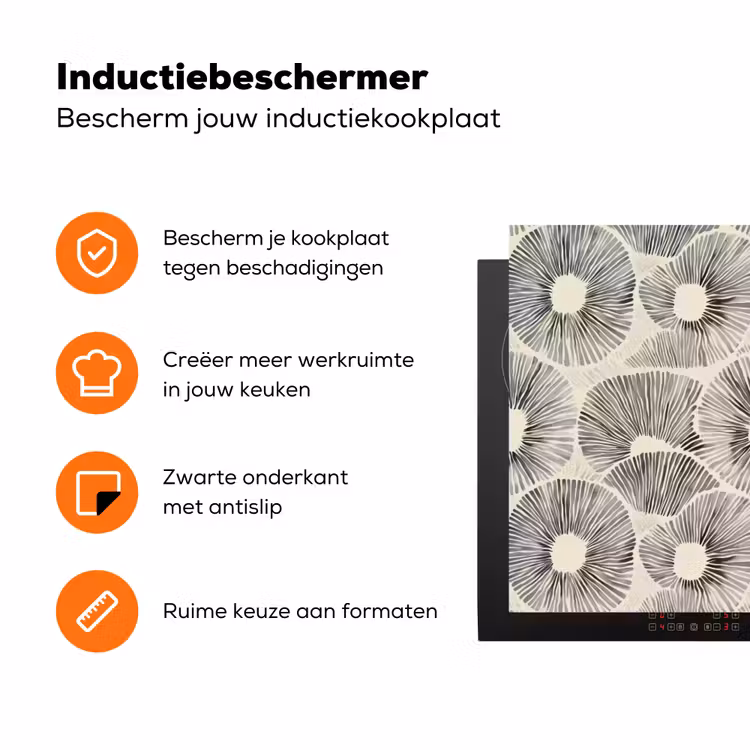 Cirkels - Patroon - Zwart Inductie beschermer vinyl 3mm klein 276 -zzzzzzz-td-ups
