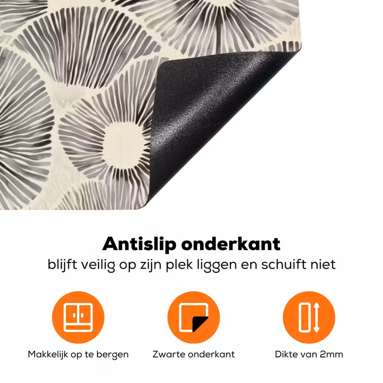 Cirkels - Patroon - Zwart Inductie beschermer vinyl 3mm klein 276 -zzzzzzz-td-onderkant