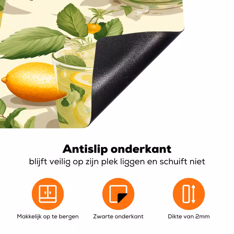 Citroen - Drankje - Glas - Munt Inductie beschermer vinyl 3mm klein 276 -zzzzzzz-td-onderkant