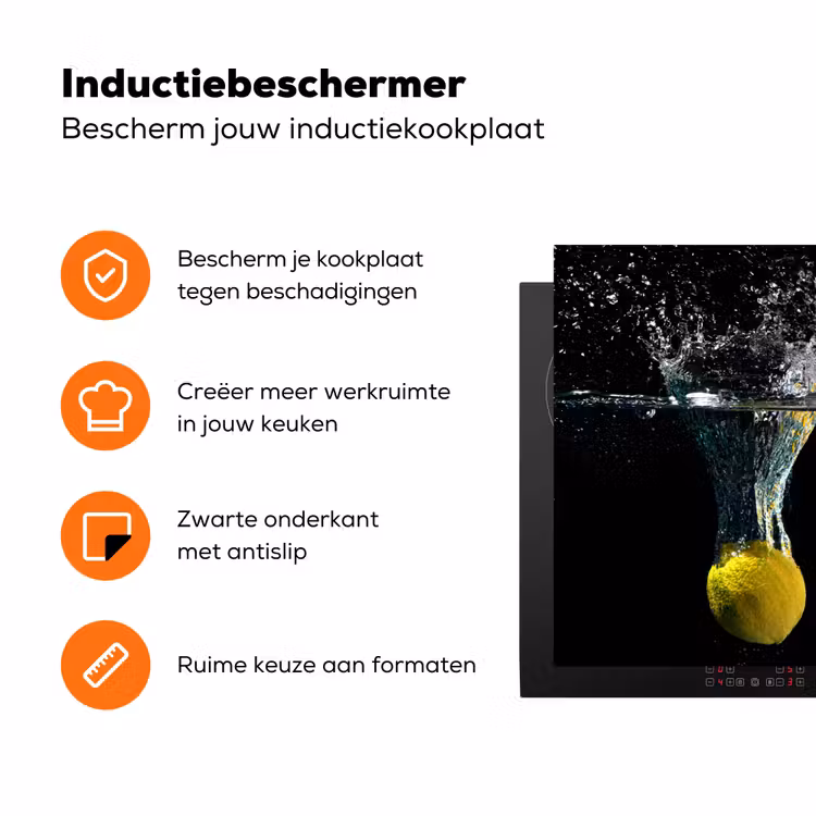 Citroen - Fruit - Stilleven - Water - Geel Inductie beschermer vinyl 3mm klein -zzzzzzz-td-ups
