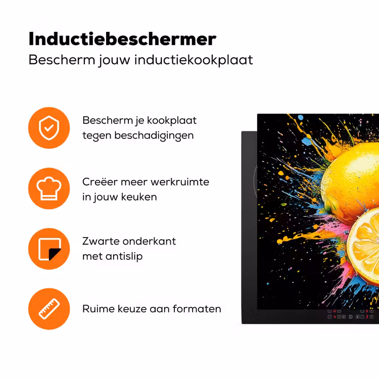 Citroen - Graffiti - Kleurrijk - Verf - Modern Inductie beschermer vinyl 3mm klein -zzzzzzz-td-ups