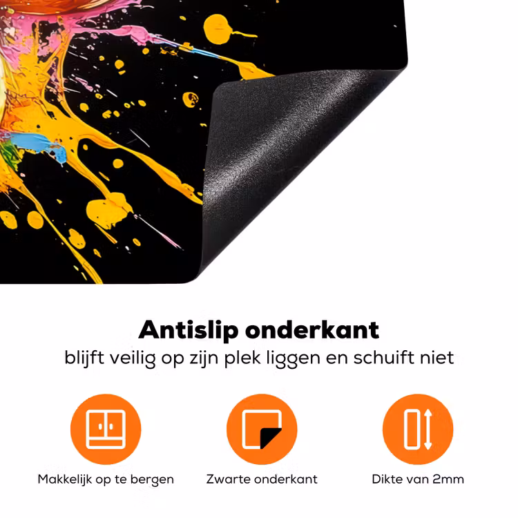 Citroen - Graffiti - Kleurrijk - Verf - Modern Inductie beschermer vinyl 3mm klein -zzzzzzz-td-onderkant