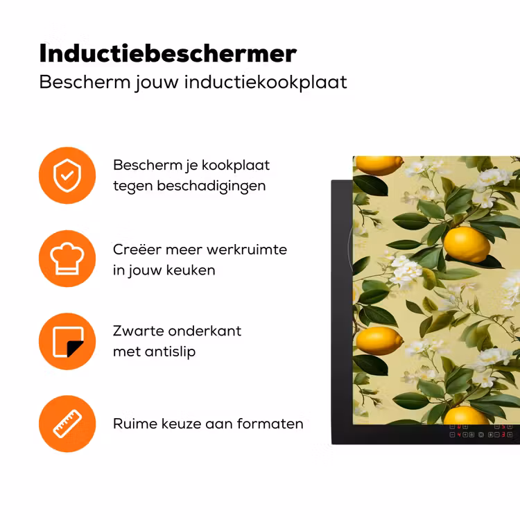 Citroen - Groen - Bloesem Inductie beschermer vinyl 3mm klein 276 -zzzzzzz-td-ups