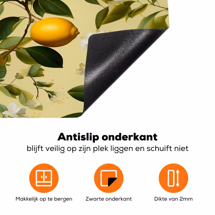 Citroen - Groen - Bloesem Inductie beschermer vinyl 3mm klein 276 -zzzzzzz-td-onderkant