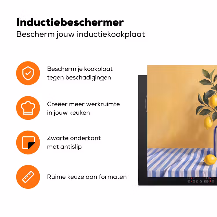 Inductiebeschermer - Citroen - Stilleven - Modern - Citroen - Stilleven - Modern Inductie beschermer vinyl 3mm klein