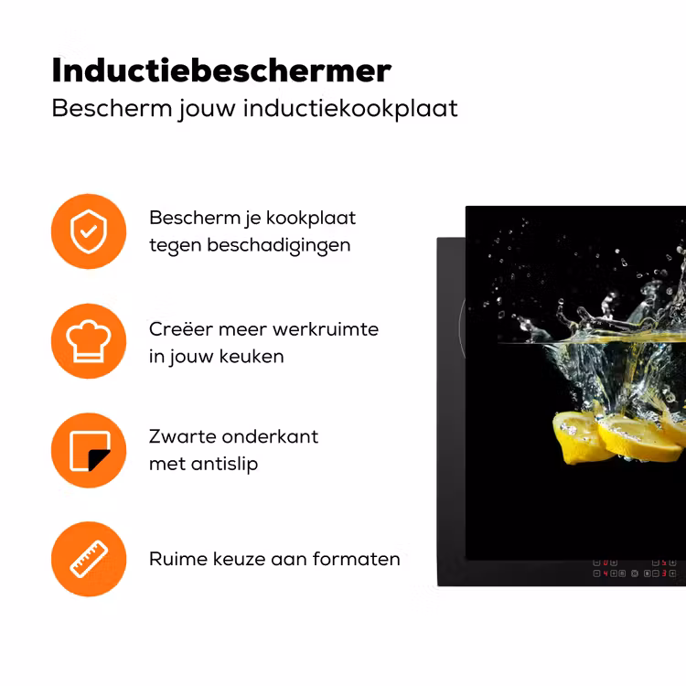 Citroen - Water - Fruit Inductie beschermer vinyl 3mm klein -zzzzzzz-td-ups