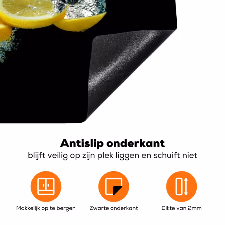 Citroen - Water - Fruit Inductie beschermer vinyl 3mm klein -zzzzzzz-td-onderkant