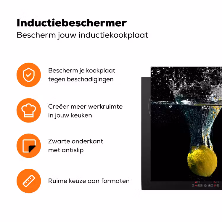 Citroenen in de Schijnwerpers Inductie beschermer vinyl 3mm klein -zzzzzzz-td-ups
